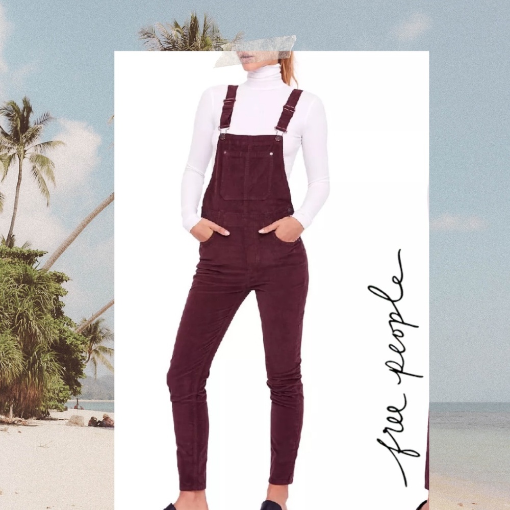 🌟 🌟 FREE PEOPLE Slim Ankle Corduroy Overalls - Size 26 🌟 🌟